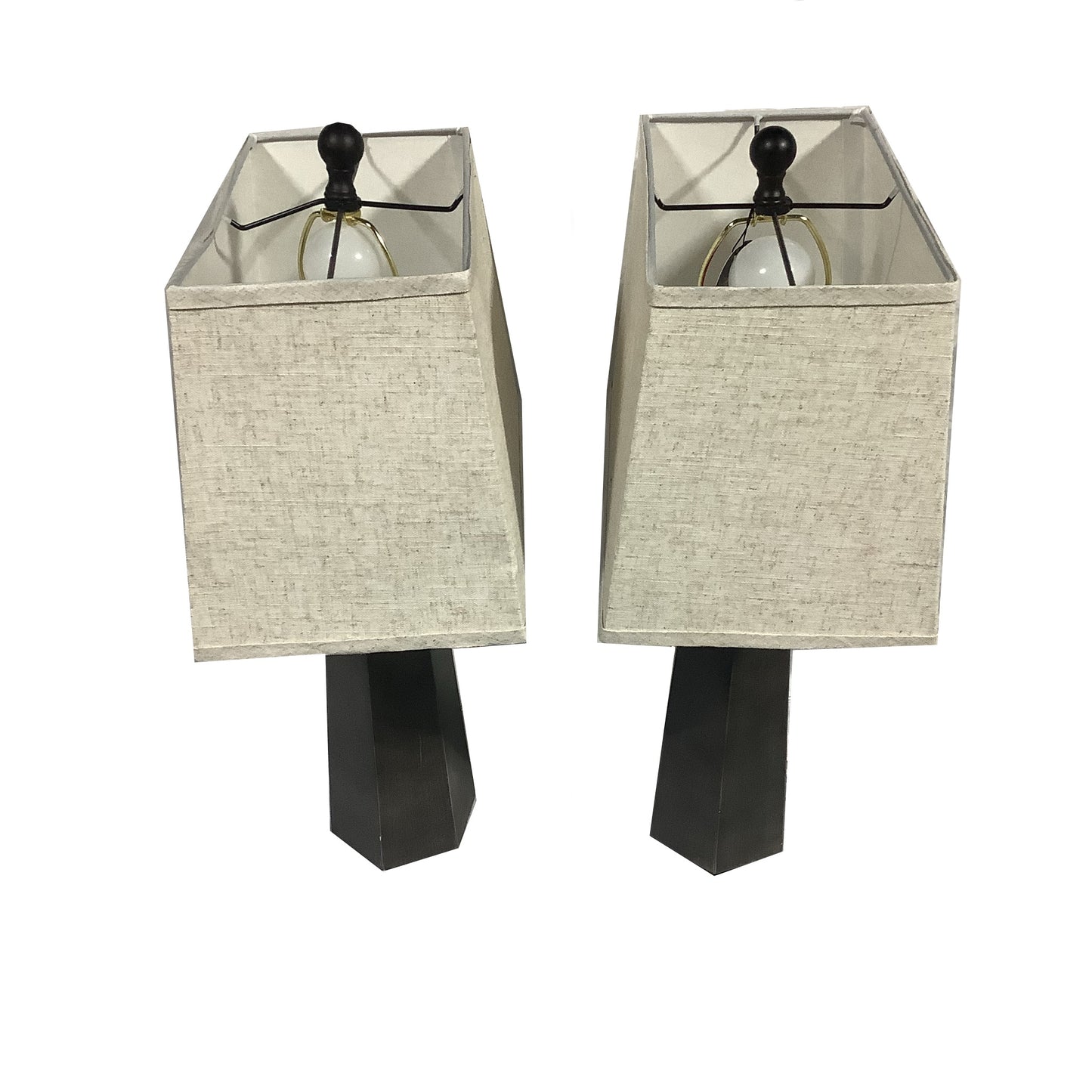 Faux Wood Table Lamp (Set of 2)