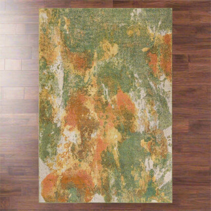Green Rustic Rectangle Rug 8'x11'