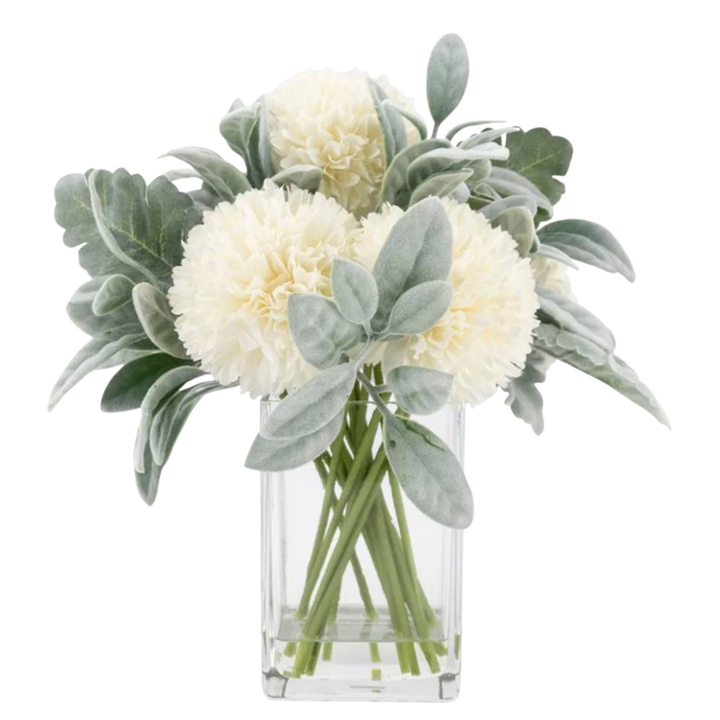 Faux Mum Floral in Glass Vase