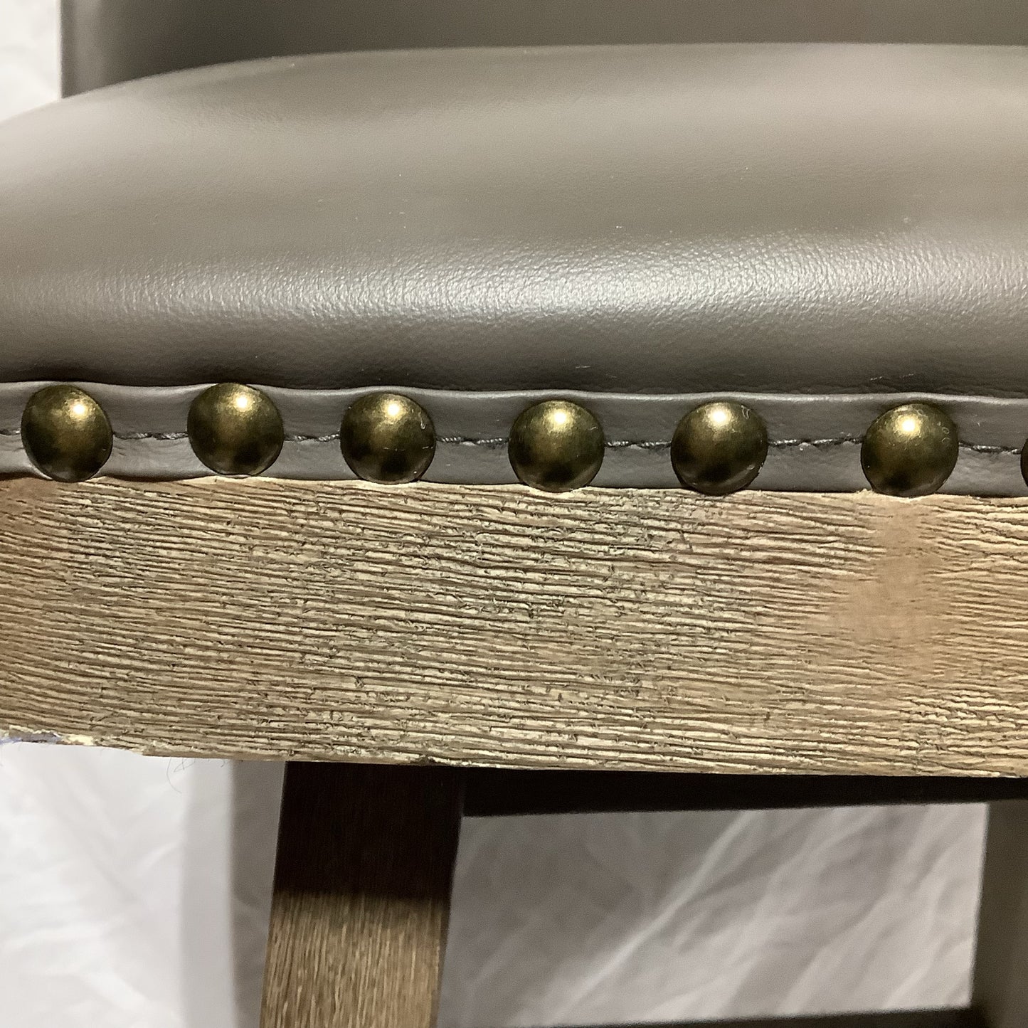 Gray Faux Leather Counter Stool