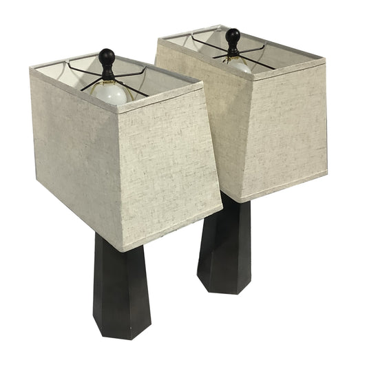 Faux Wood Table Lamp (Set of 2)