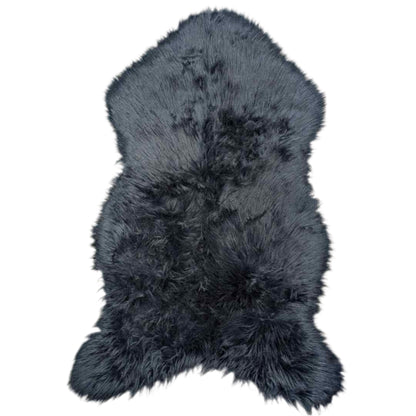 Faux Fur Dark Blue Accent Rug 2'6"x4'