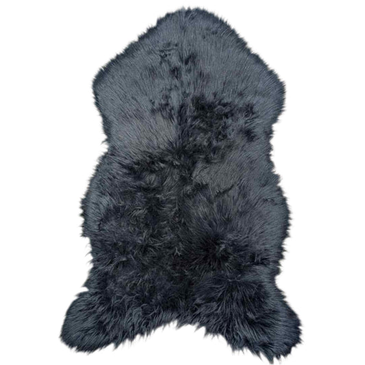 Faux Fur Dark Blue Accent Rug 2'6"x4'