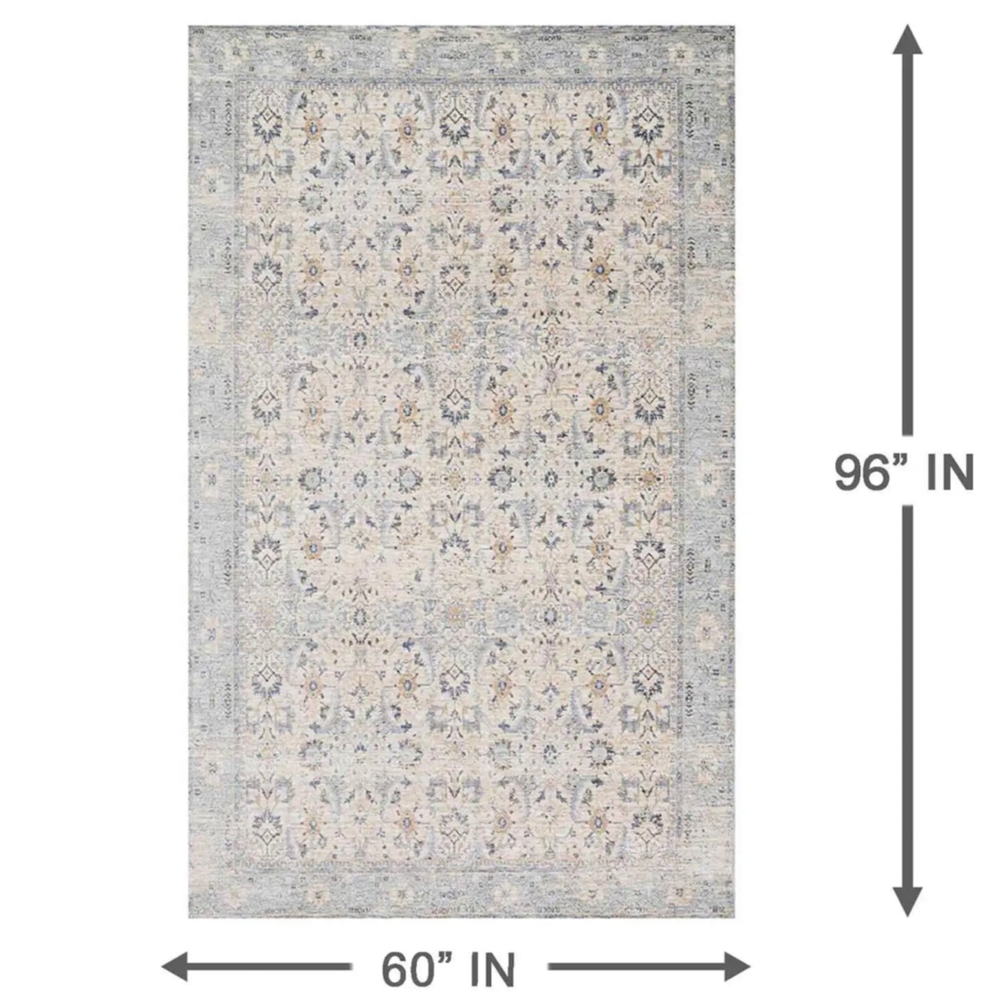 Turkish Soft Blue, Brown and Beige 5’ x 8’