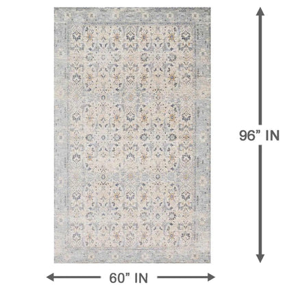 Turkish Soft Blue, Brown and Beige 5’ x 8’