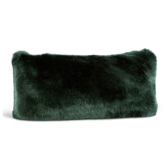 Couture Emerald Green Faux Fur Pillow - OPEN BOX