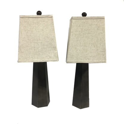 Faux Wood Table Lamp (Set of 2)