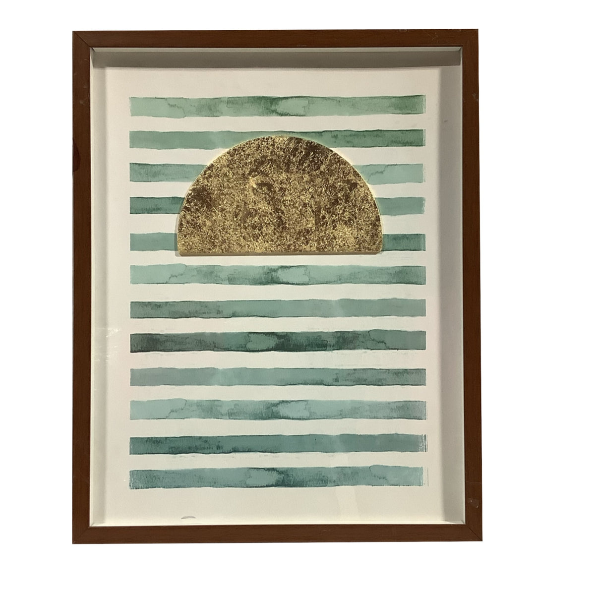 Green and Gold Striped Artwork