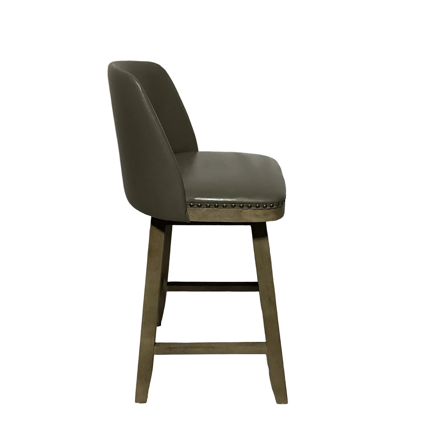 Gray Faux Leather Counter Stool
