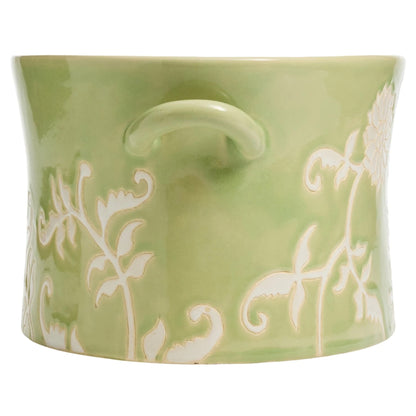 Green Floral Ceramic Vase