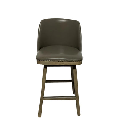 Gray Faux Leather Counter Stool