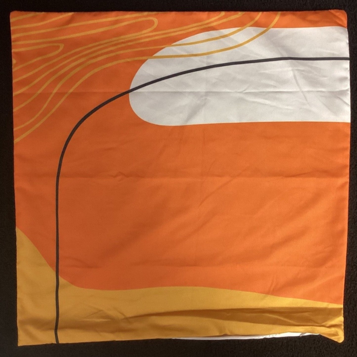 Orange Abstract Pillow Cover (18”x18”)