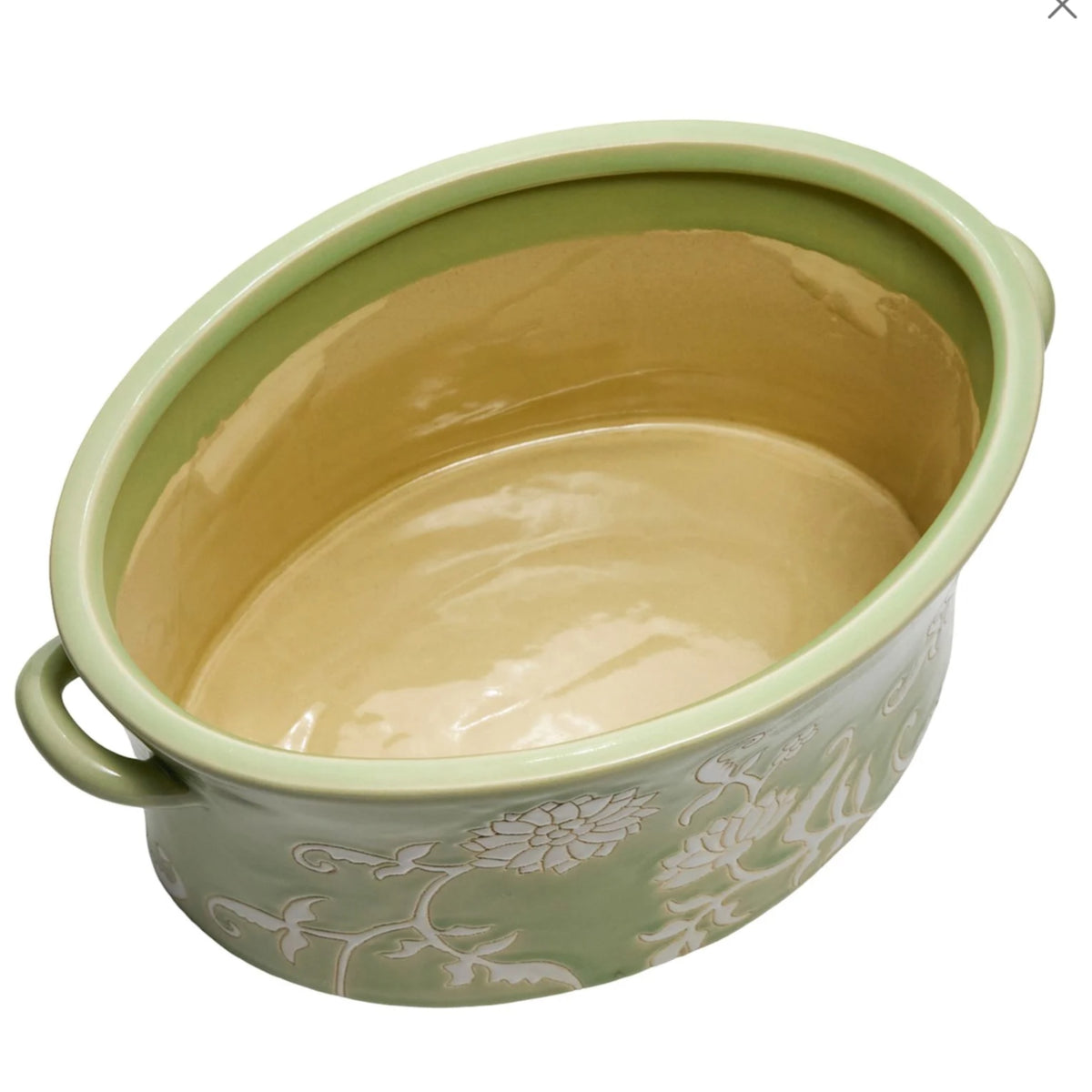 Green Floral Ceramic Vase