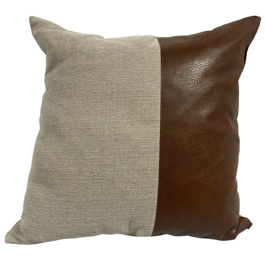 Lumbar Faux Leather Accent Pillow 20x20-