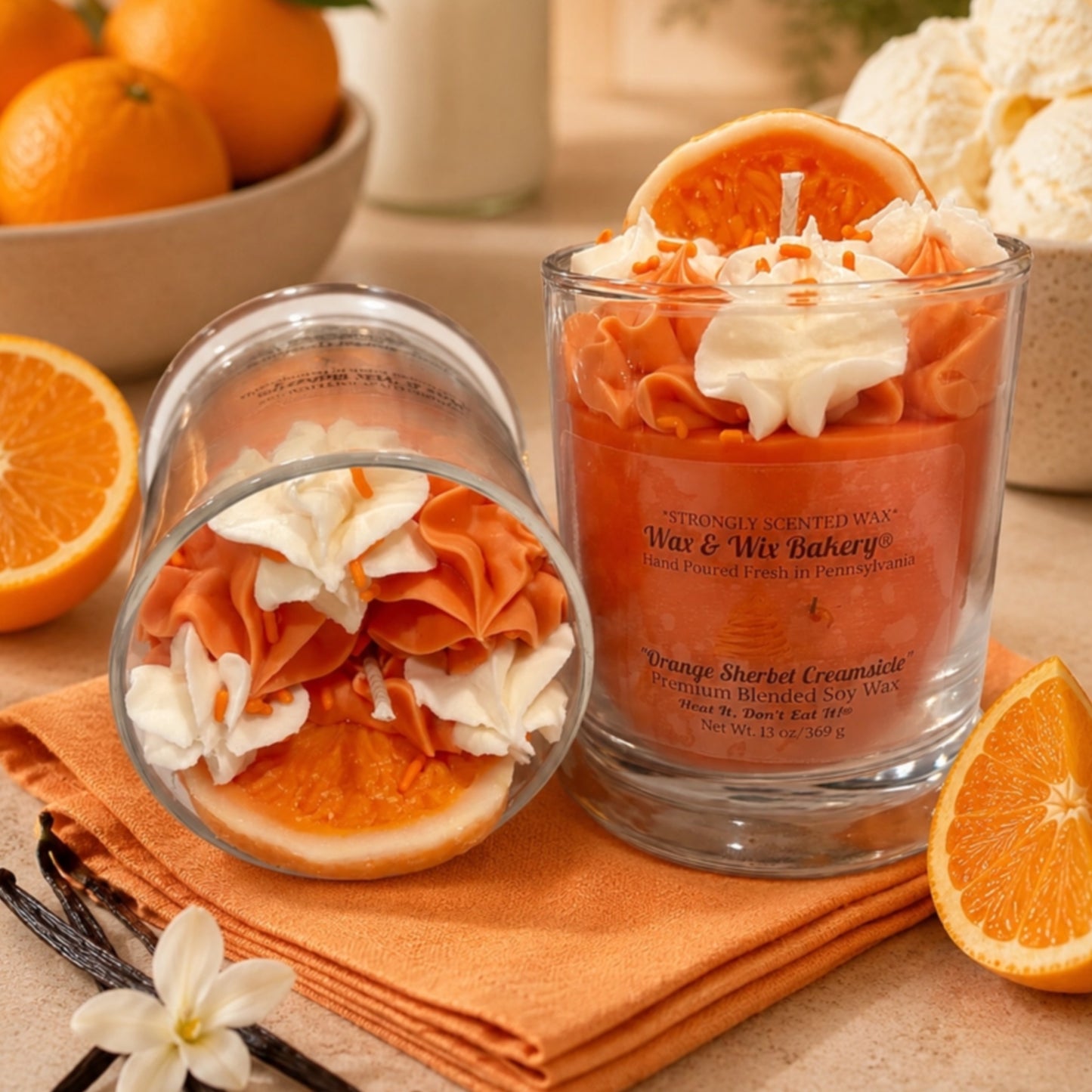 Sherbet Creamsicle Candle. 13 oz. Soy Candle