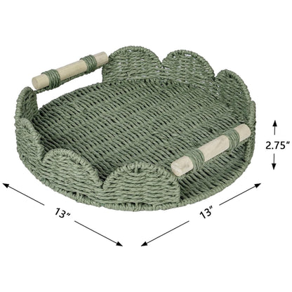 Green Scalloped Tray