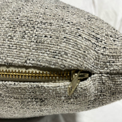 Grey Pillow W/Gold Zipper