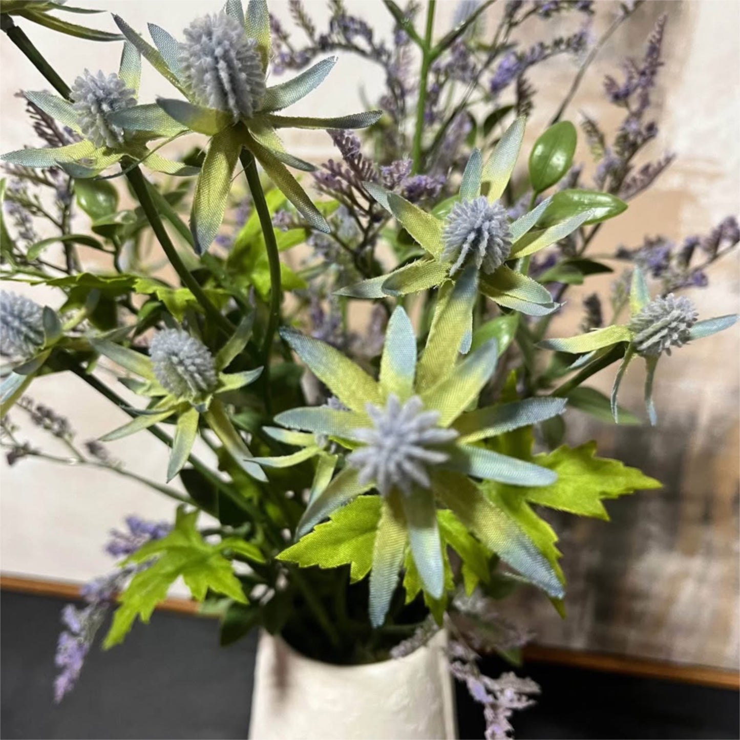Vase W/Mixed Faux Floral Arrangement