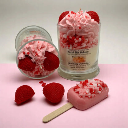 Strawberry Crunch Cake Candle.13 oz. Large Dessert Candle