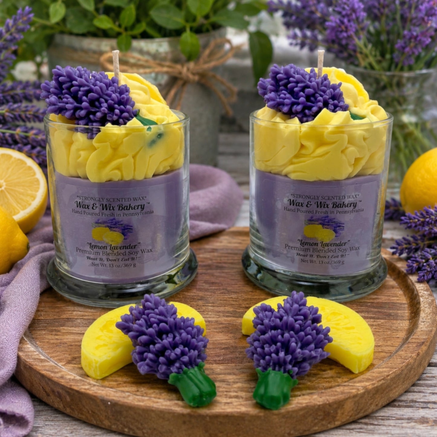 Lavender Lemon Soy Candle. Large 13 oz. Soy Candle