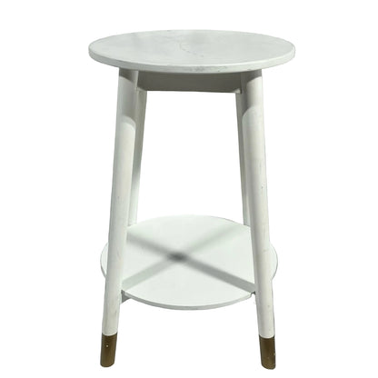Modern White Pedestal Side Tables (SET OF 2)