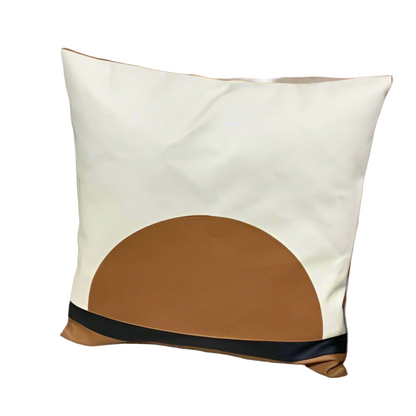 Modern Faux Leather Accent Pillow 18x18