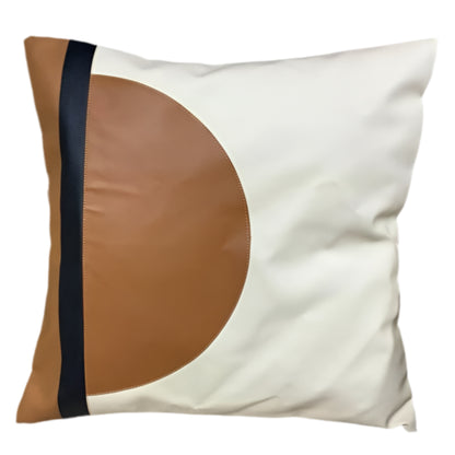 Modern Faux Leather Accent Pillow 18x18