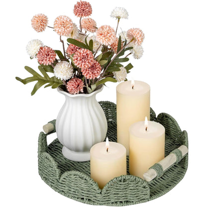 Green Scalloped Tray