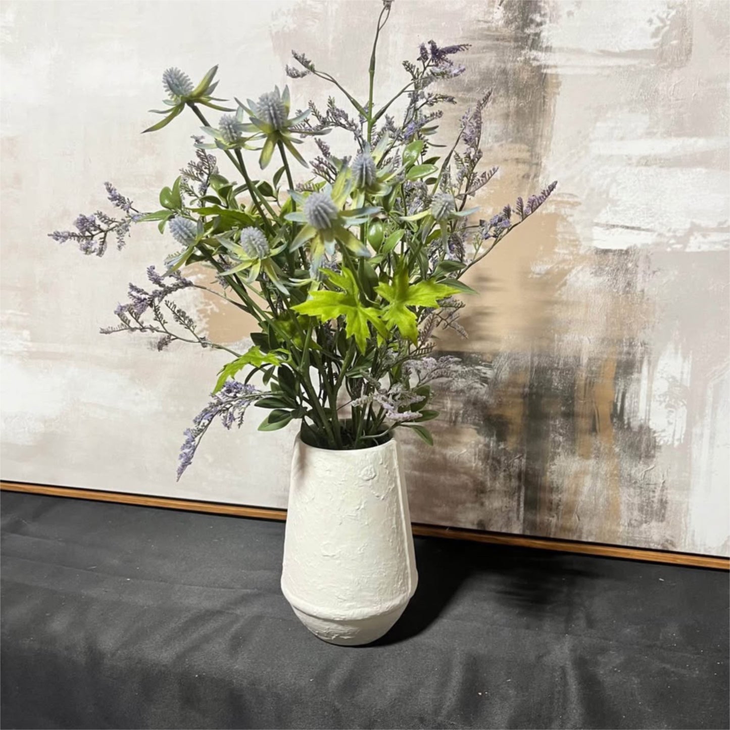Vase W/Mixed Faux Floral Arrangement