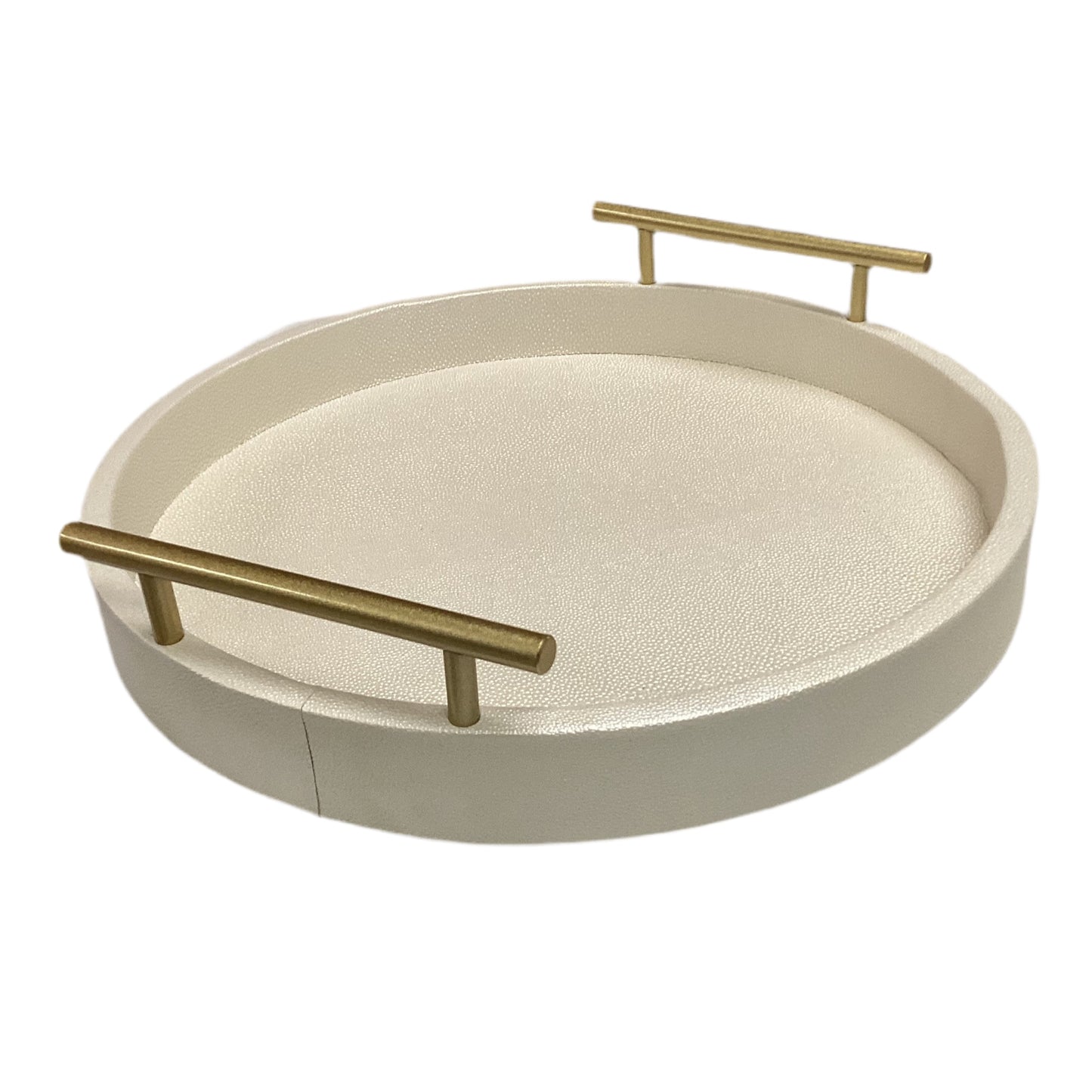 Textured Tray W/Gold Handles- OPEN BOX