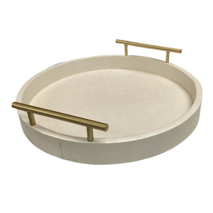 Textured Tray W/Gold Handles- OPEN BOX