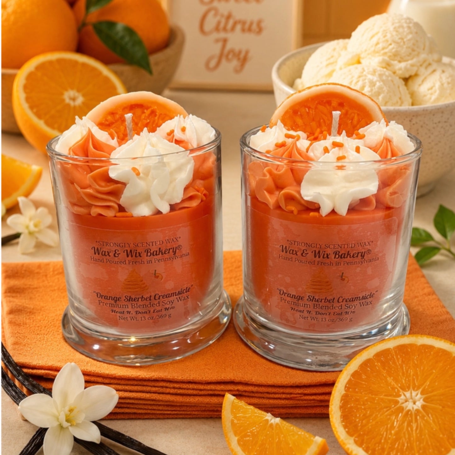Sherbet Creamsicle Candle. 13 oz. Soy Candle