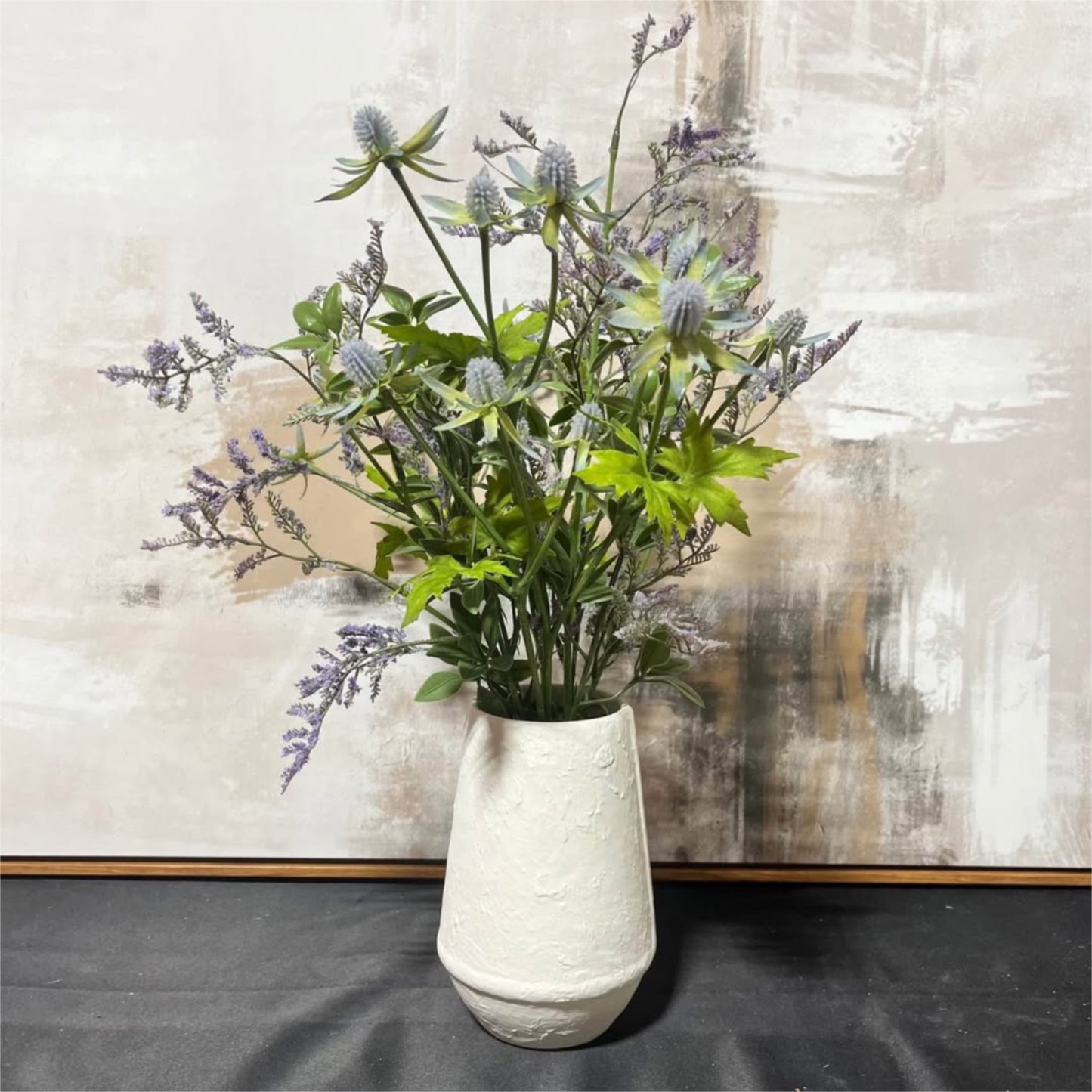 Vase W/Mixed Faux Floral Arrangement