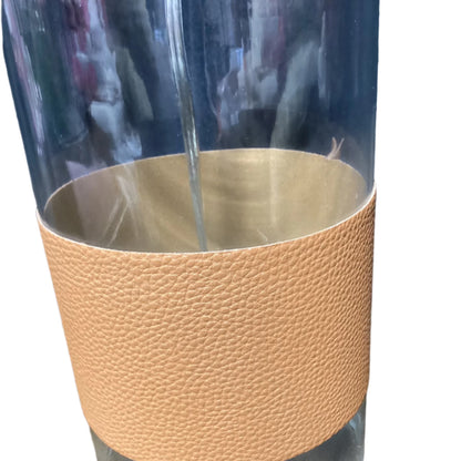 Glass and Leather table lamp (set of 2)