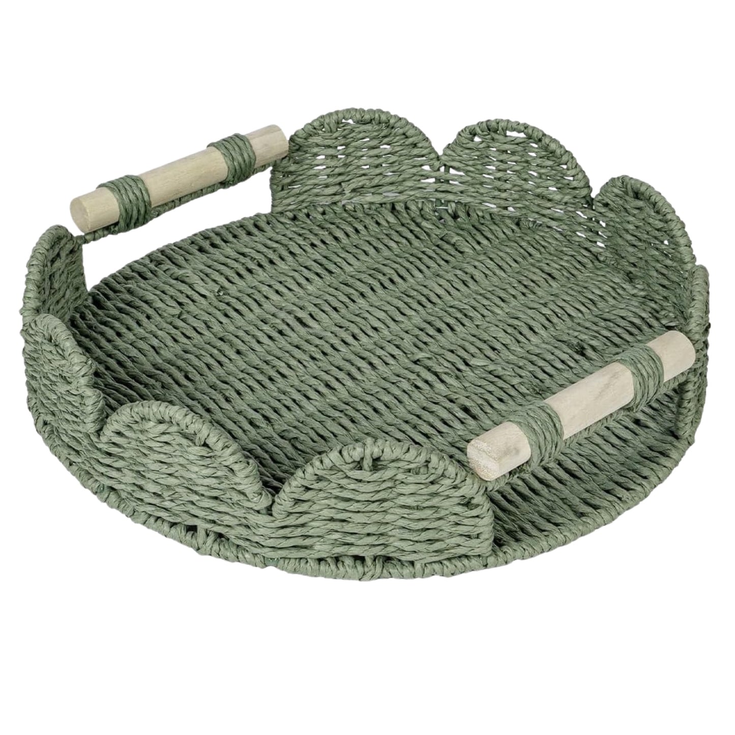 Green Scalloped Tray