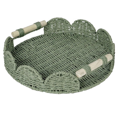 Green Scalloped Tray