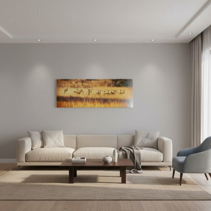 Golden Hour Deer Metal Canvas