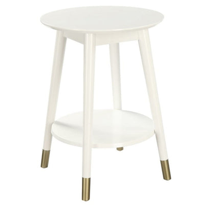 Modern White Pedestal Side Tables (SET OF 2)