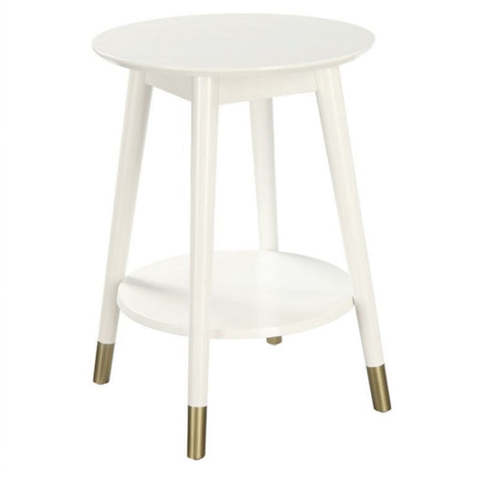 Modern White Pedestal Side Tables (SET OF 2)