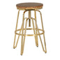 Wood/Gold Metal Bar Stool