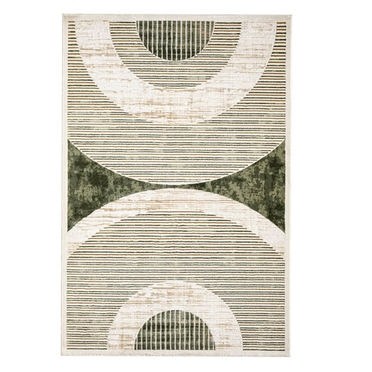 Ivy Mid-Century Green Arch Area Rug- 8'11" x 12'