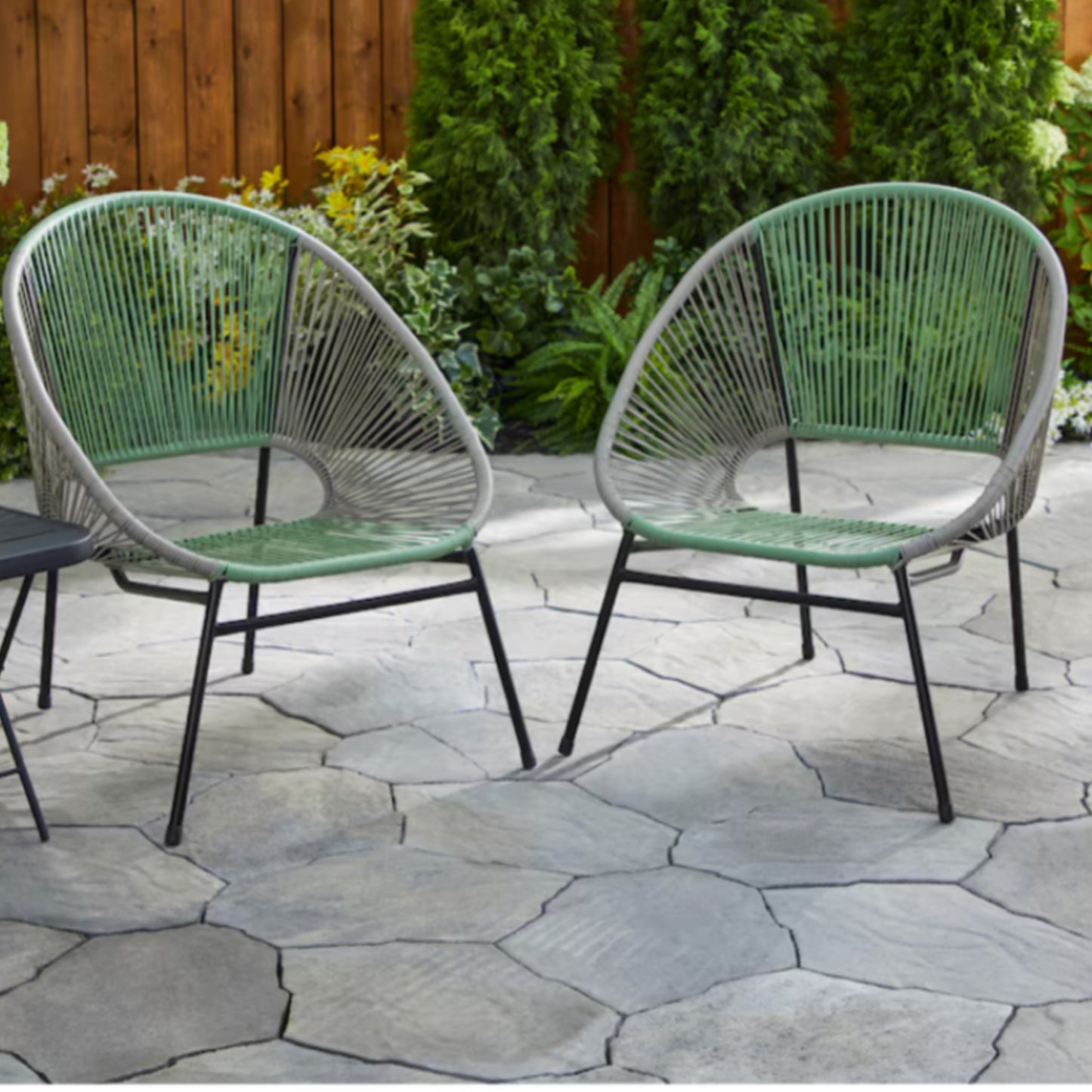 Green & Gray Outdoor Chairs SET OF 2