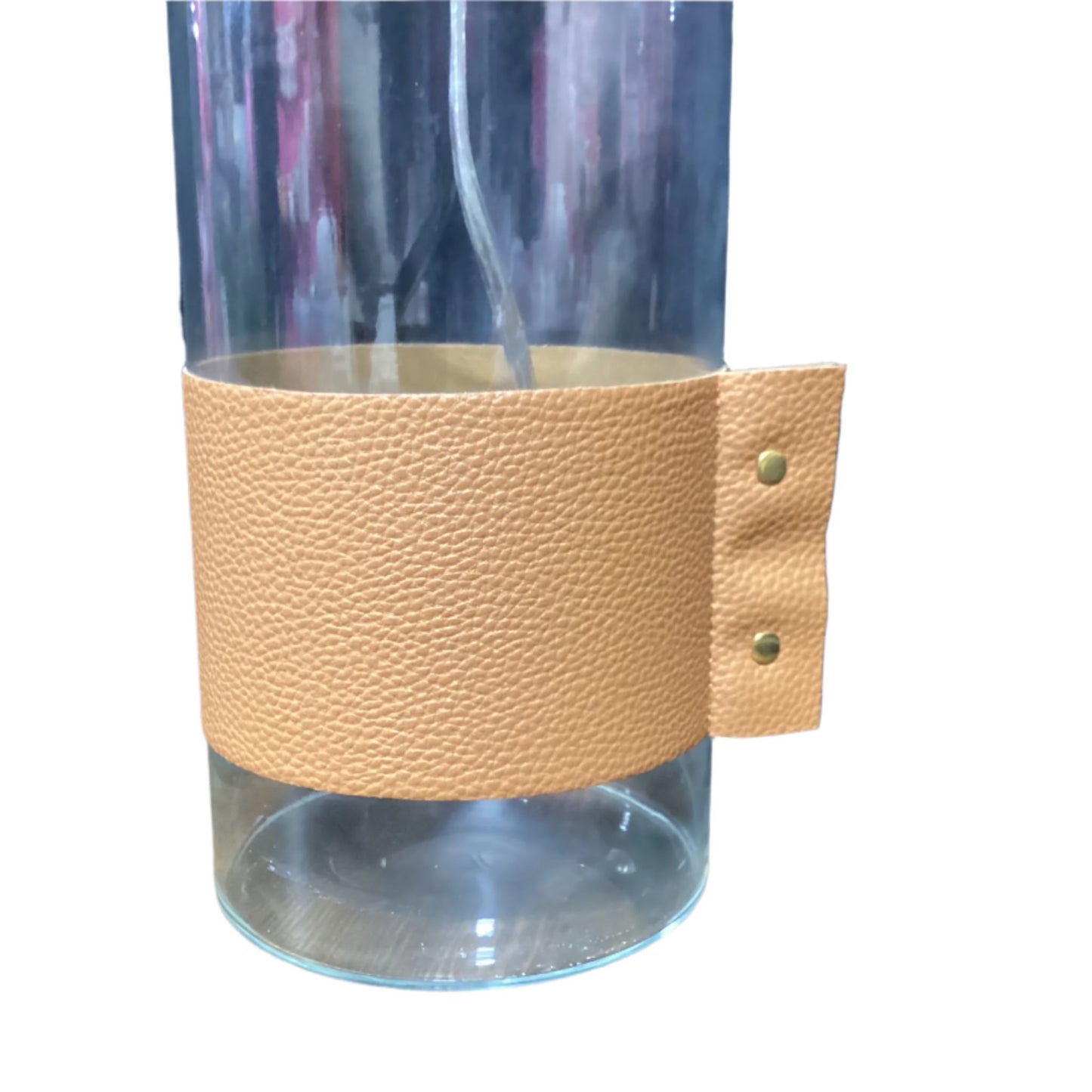 Glass and Leather table lamp (set of 2)