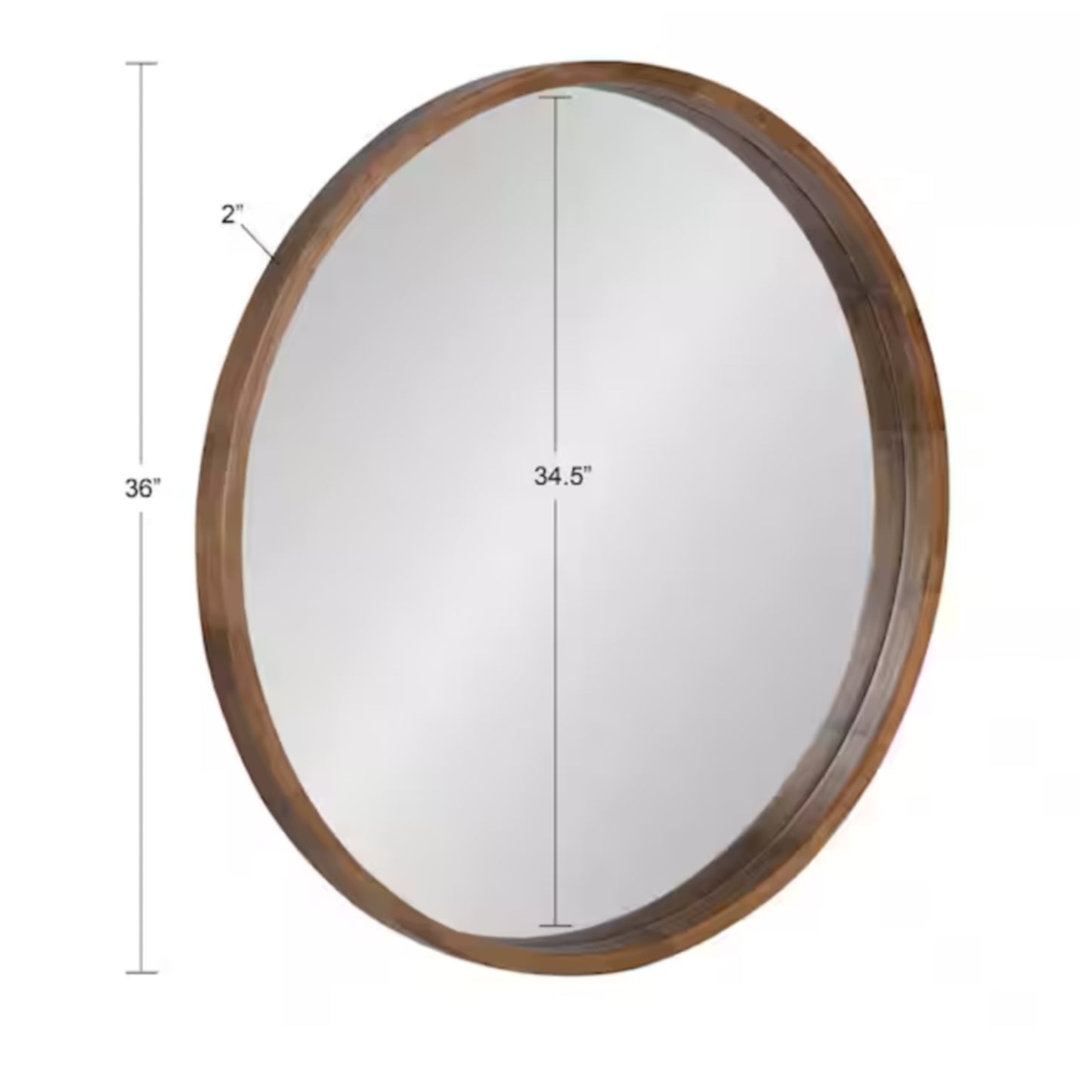 Round wood framed mirror