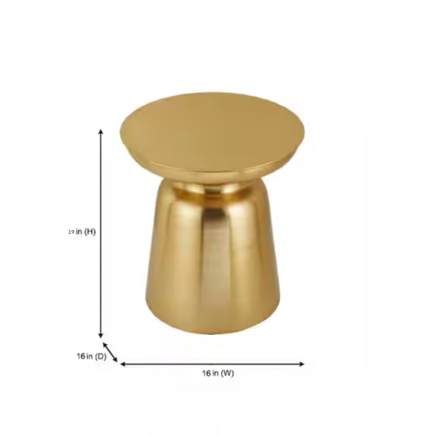 Round Gold Metal Pedestal Side Table