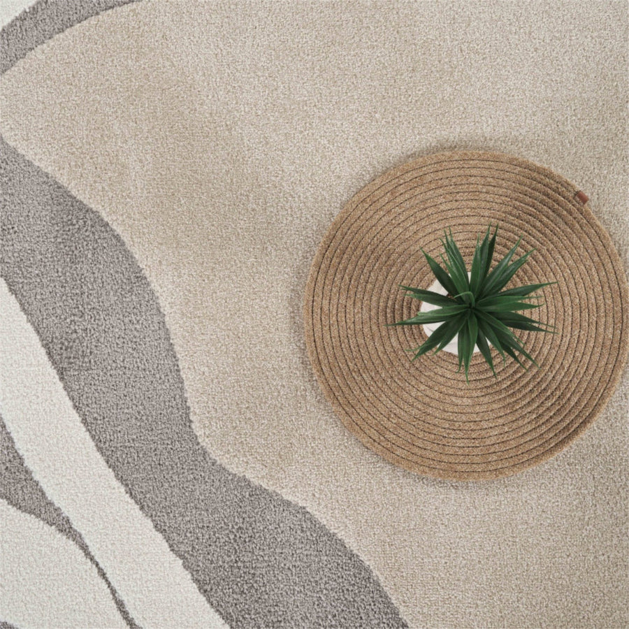 Organic Shape Neutral Area Rug-8'x10"