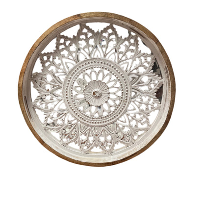 Carved Wooden Table Tray –OPEN BOX