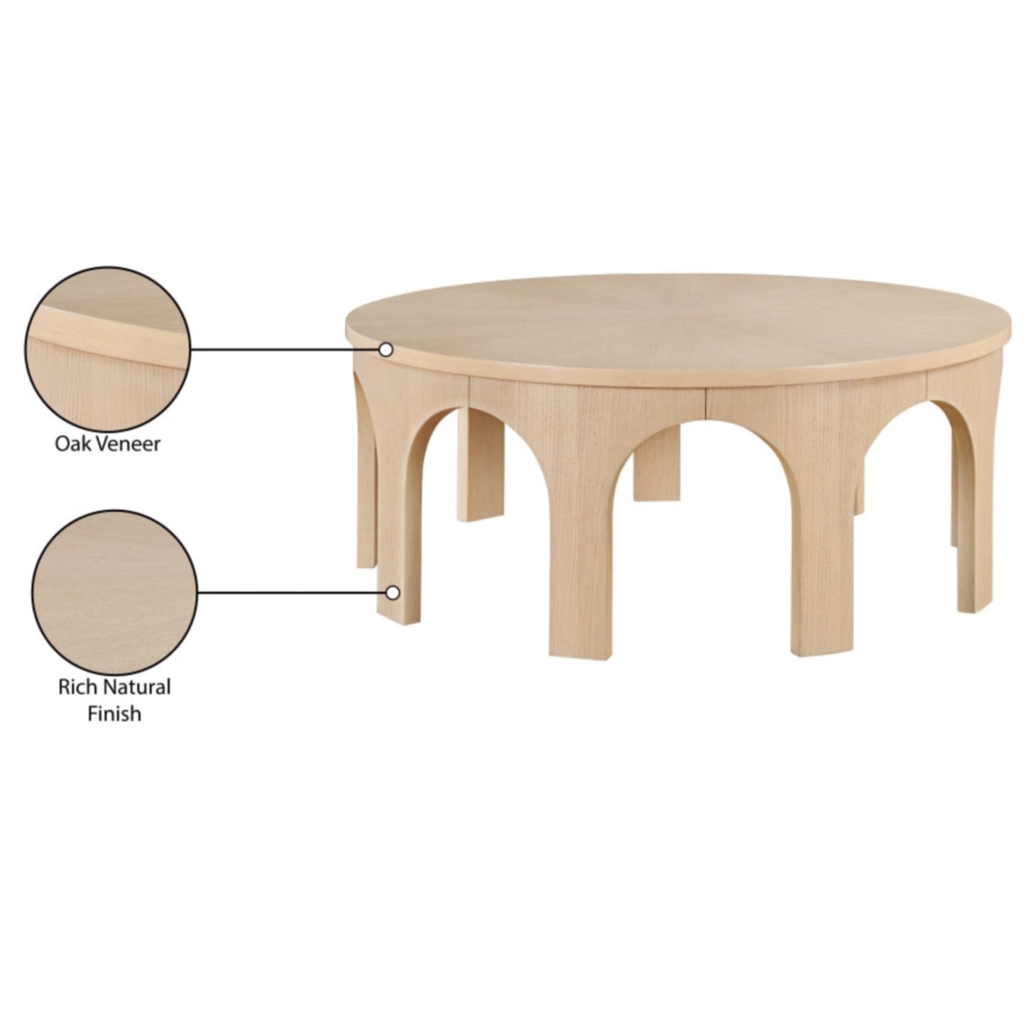 The Riz Solid Wood/Oak Veneer Coffee Table