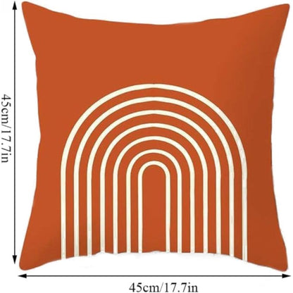Orange Pillow Cover With Curves (18”x18”)