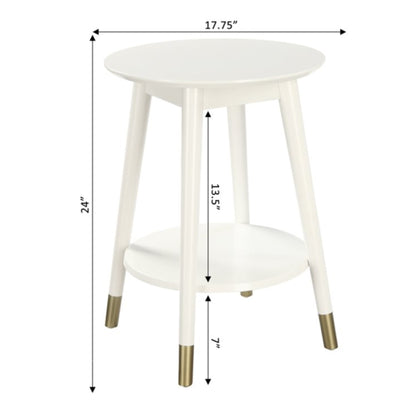 Modern White Pedestal Side Tables (SET OF 2)